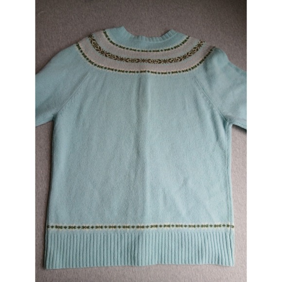 J Crew Sweater XL Cardigan Lambs Wool Fair Isle Preppy Cottage Boho Bohemian - Picture 9 of 12